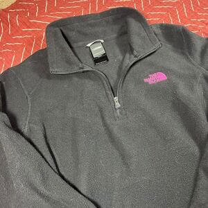 The North Face Womens Fleece Pullover Jacket Pink Logo Breast Cancer Awareness M